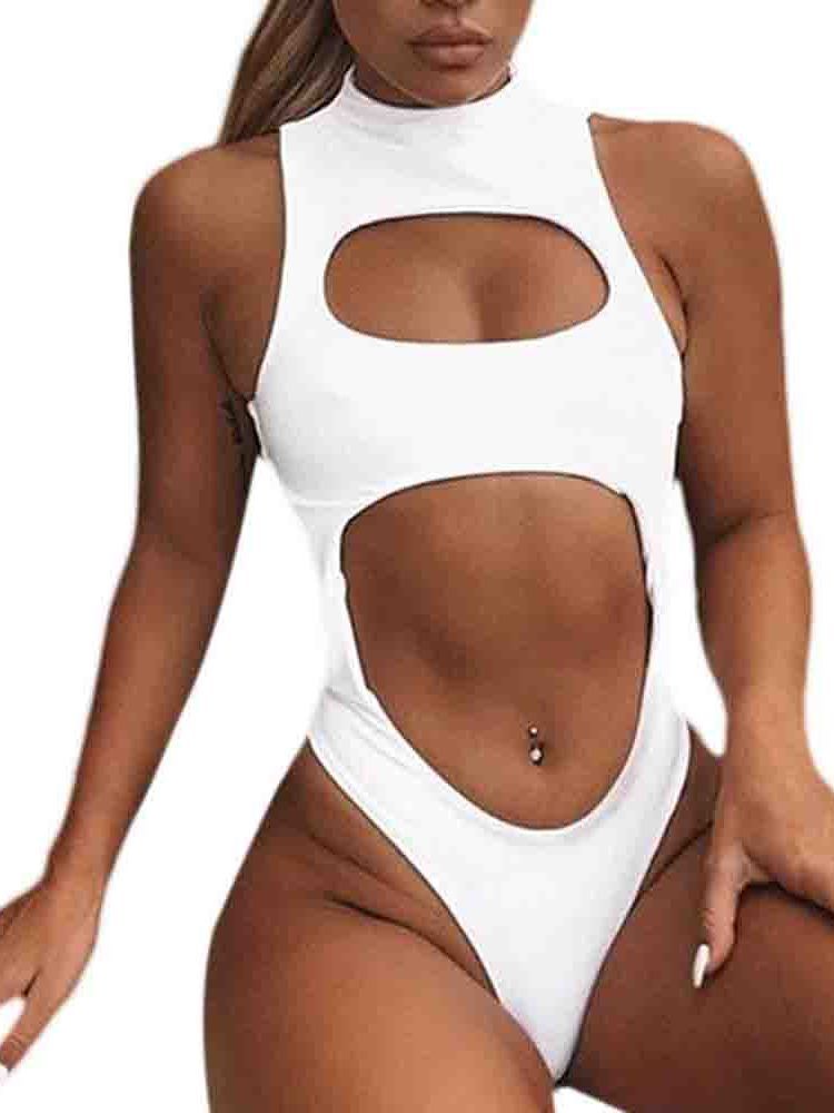 Maillots De Bain Unis Monokini Sexy Pour Femmes