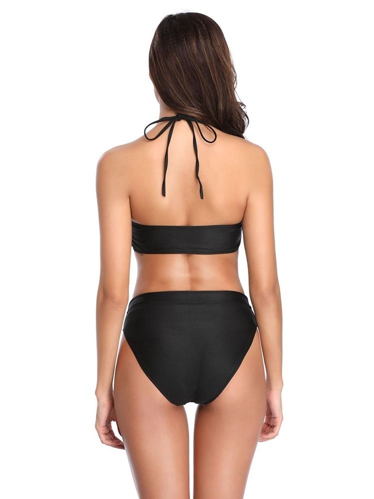 Bikini Sexy Creux À Lacets Uni Pour Femmes