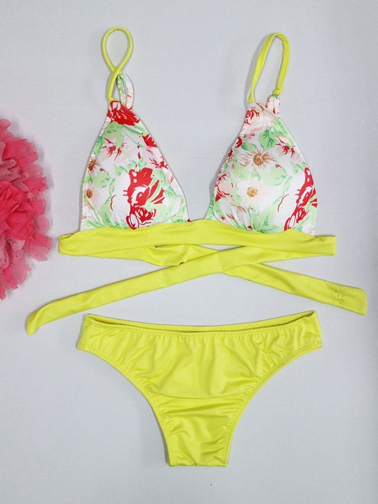 Bikini Sexy Micro Skimpy Floral Patchwork Femme