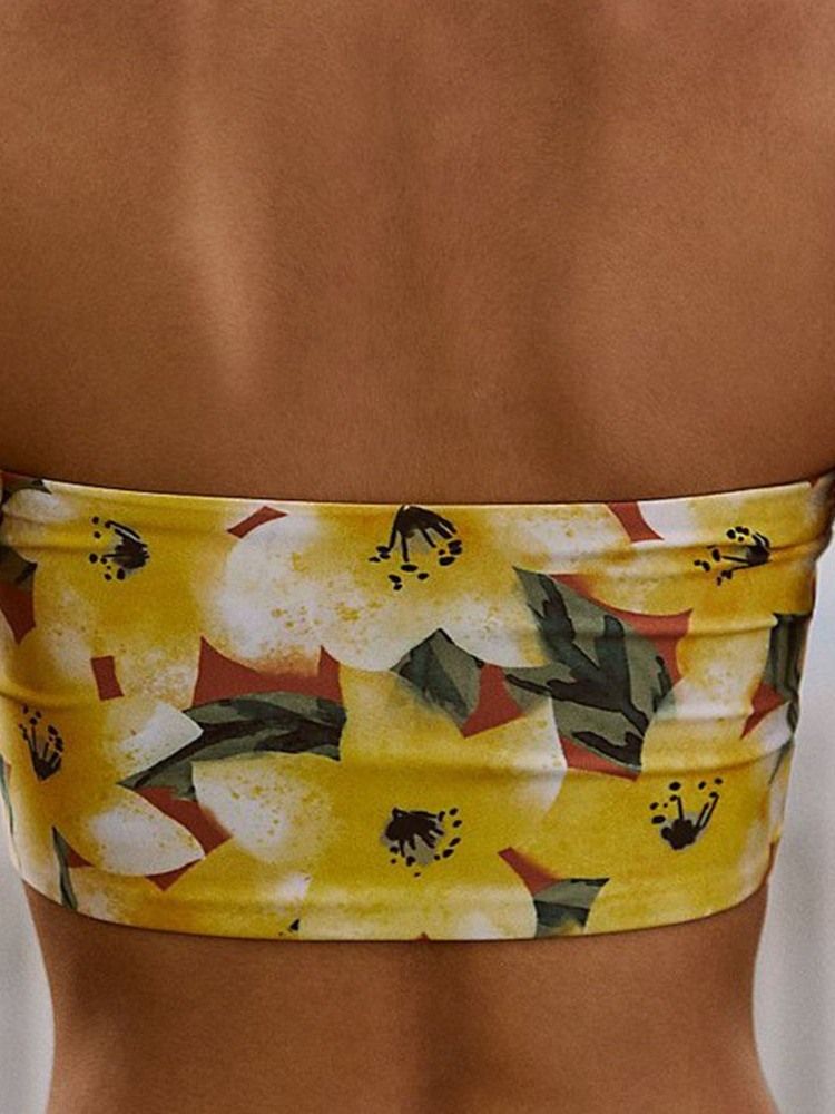 Ensemble De Bikini À Blocs De Couleurs Pour Femmes Maillots De Bain Floraux Imprimés