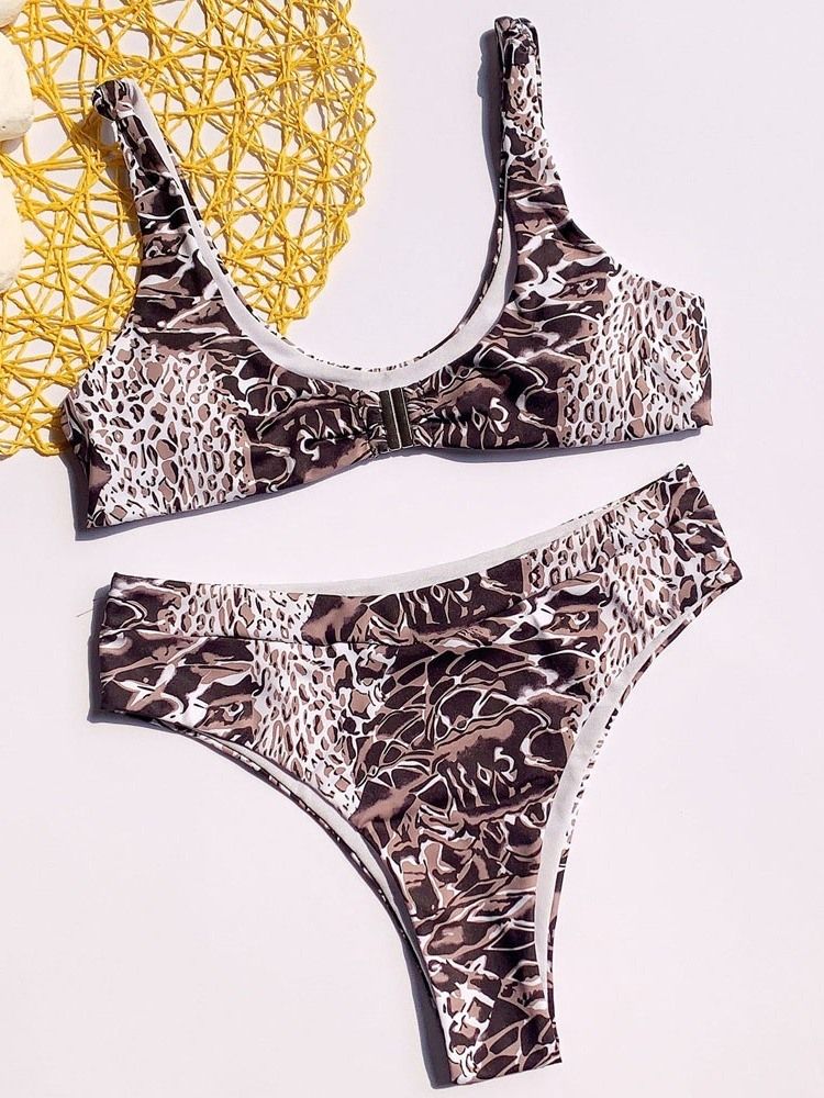 Ensemble De Bikini À Blocs De Couleurs Sexy Pour Femmes