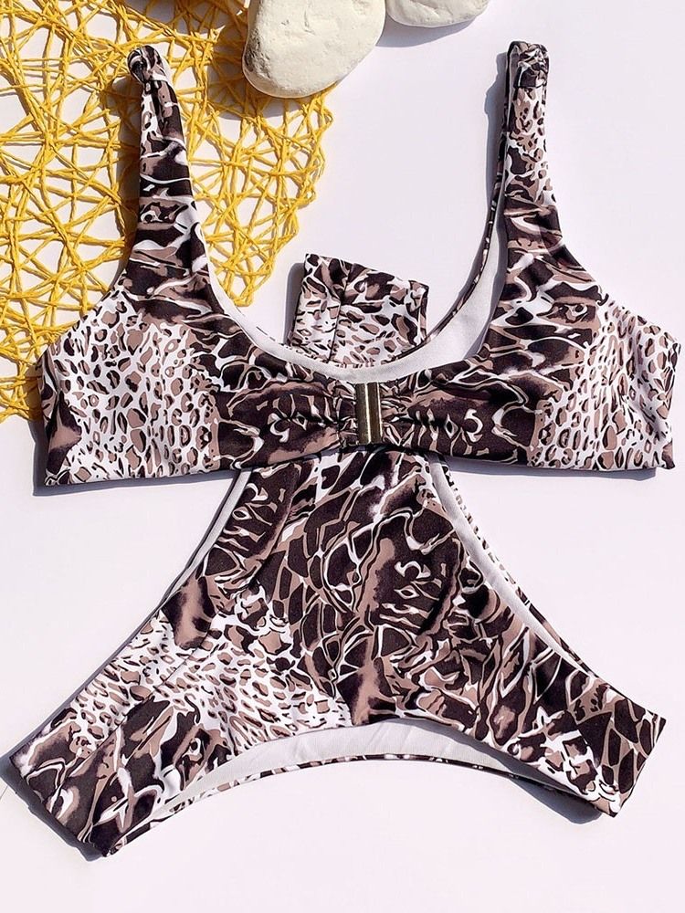 Ensemble De Bikini À Blocs De Couleurs Sexy Pour Femmes