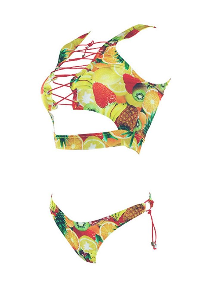 Ensemble De Bikini Creux Imprimé Coloré De Grande Taille Pour Femmes