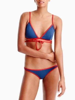 Ensemble De Bikini Pour Femmes Bloc De Couleur Maillots De Bain Mignons