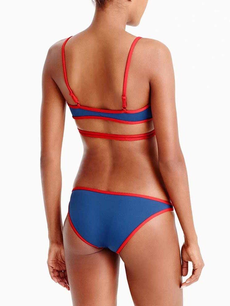 Ensemble De Bikini Pour Femmes Bloc De Couleur Maillots De Bain Mignons