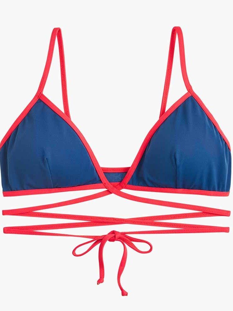 Ensemble De Bikini Pour Femmes Bloc De Couleur Maillots De Bain Mignons