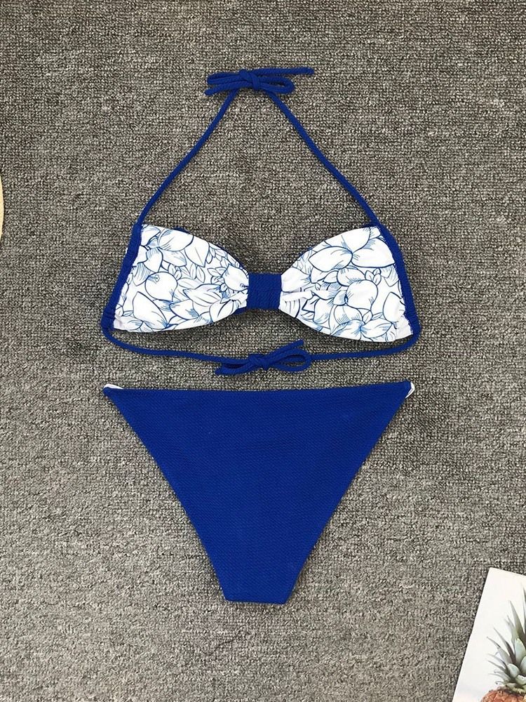 Ensemble De Bikini Pour Femmes Maillots De Bain De Plage À Blocs De Couleurs Sexy