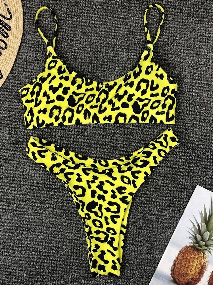 Ensemble De Bikini À Imprimé Léopard Pour Femme