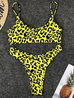 Ensemble De Bikini À Imprimé Léopard Pour Femme