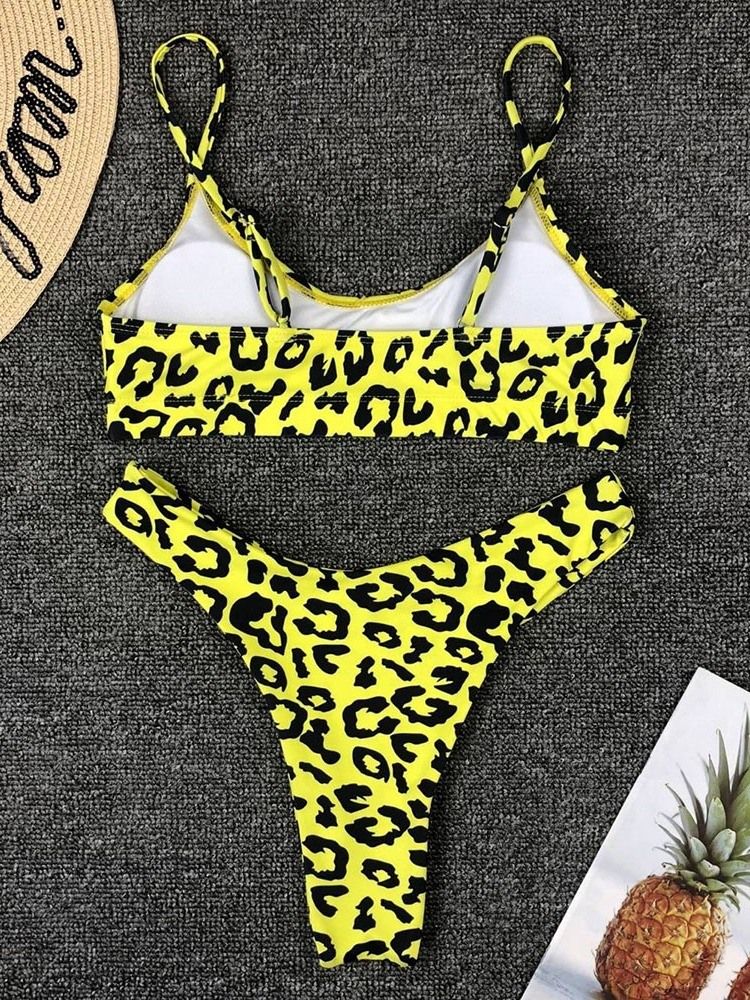 Ensemble De Bikini À Imprimé Léopard Pour Femme