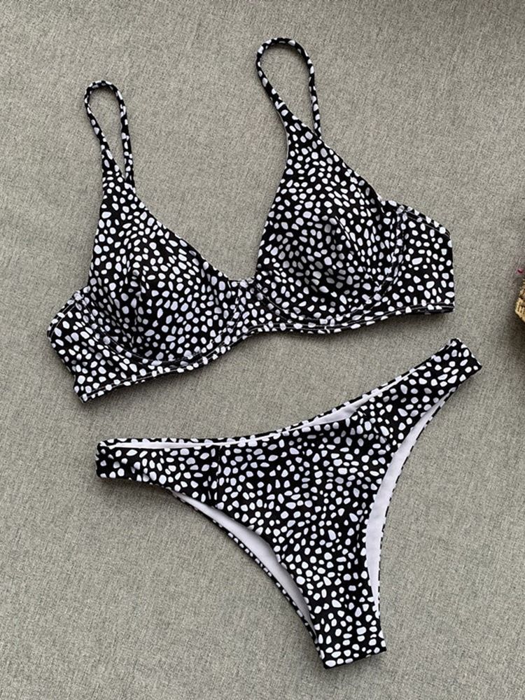 Ensemble De Bikini À Pois Pour Femmes