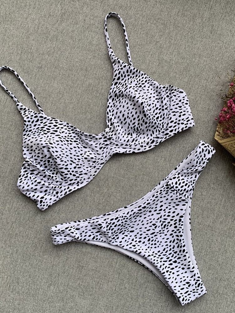 Ensemble De Bikini À Pois Pour Femmes