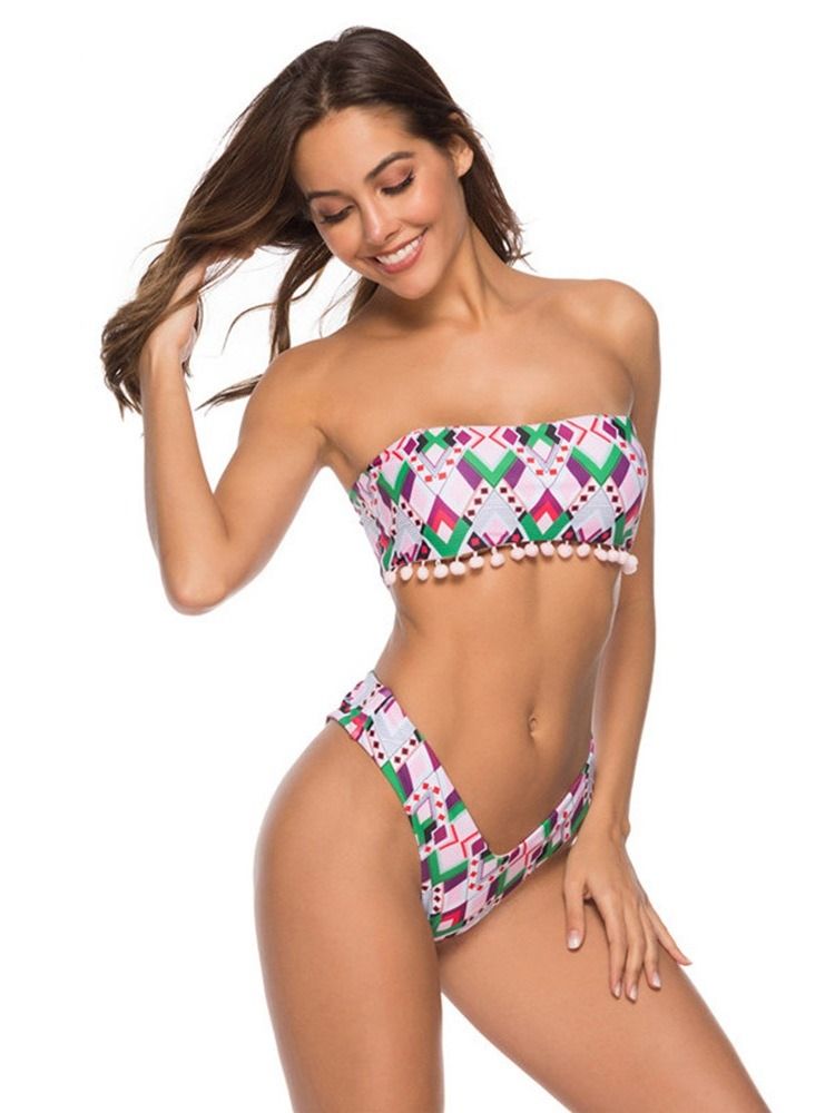 Ensemble De Bikini Sexy À Motif Géométrique Pour Femme