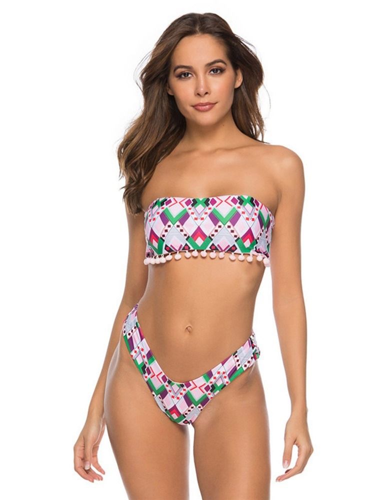 Ensemble De Bikini Sexy À Motif Géométrique Pour Femme