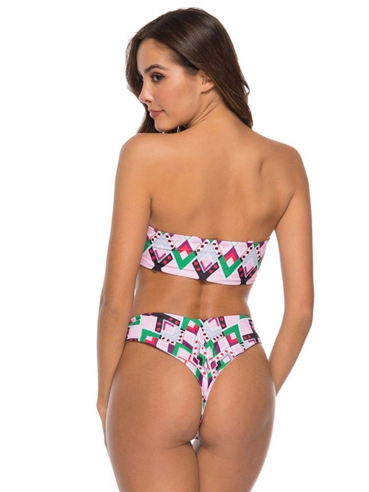 Ensemble De Bikini Sexy À Motif Géométrique Pour Femme