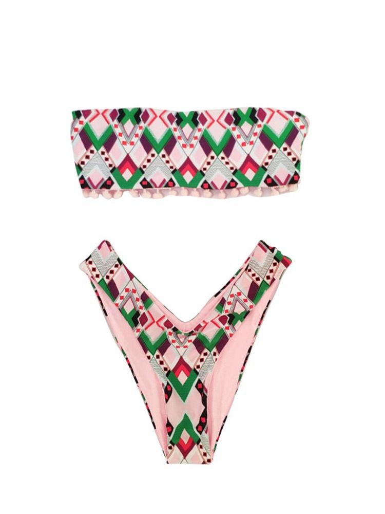 Ensemble De Bikini Sexy À Motif Géométrique Pour Femme