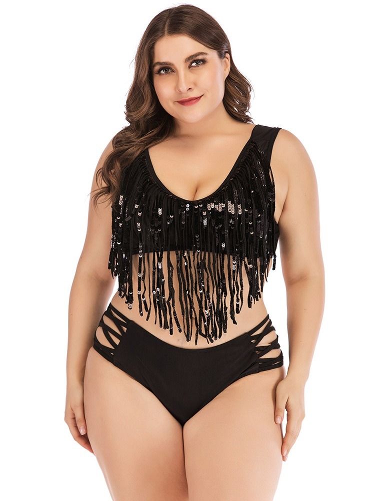 Ensemble De Bikini Uni Creux À Glands Asymétriques Pour Femmes