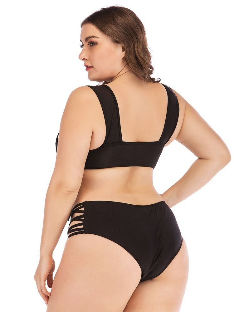 Ensemble De Bikini Uni Creux À Glands Asymétriques Pour Femmes