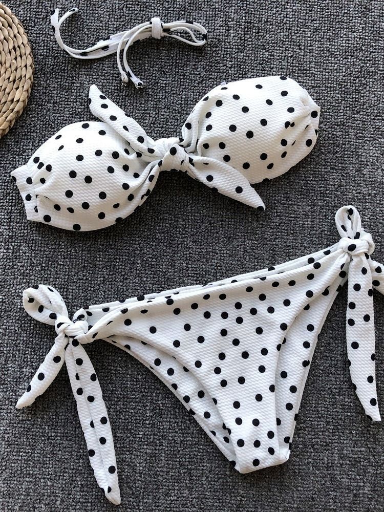 Ensemble De Tankini Pour Femme Imprimé À Pois