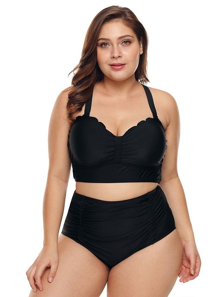 Ensemble De Tankini Uni À Lacets Pour Femmes