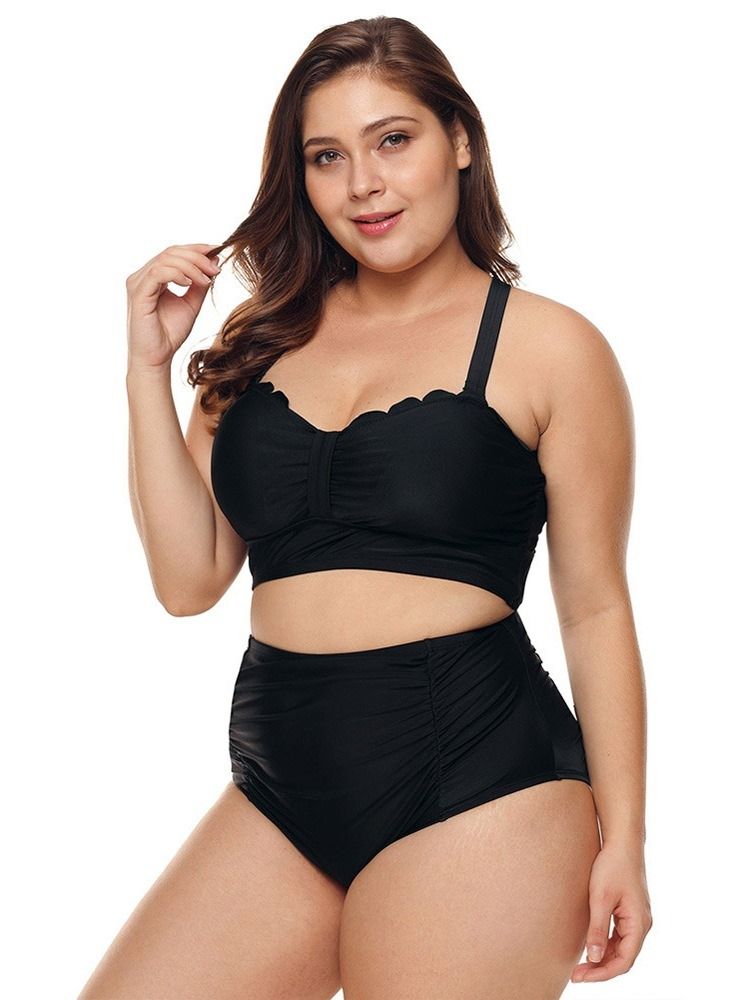 Ensemble De Tankini Uni À Lacets Pour Femmes