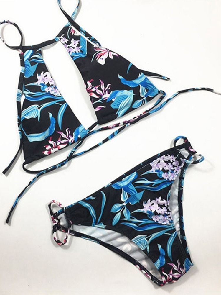 Maillot De Bain À Fleurs À Lacets Pour Femme