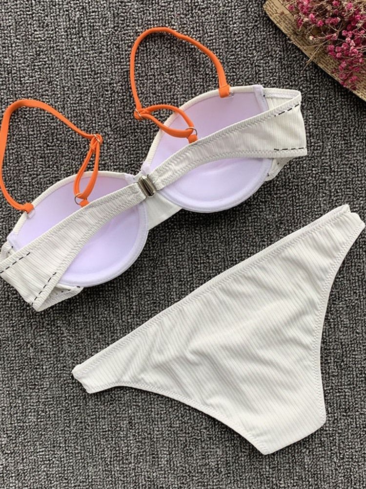 Maillot De Bain Patchwork Sexy À Blocs De Couleurs Pour Femmes