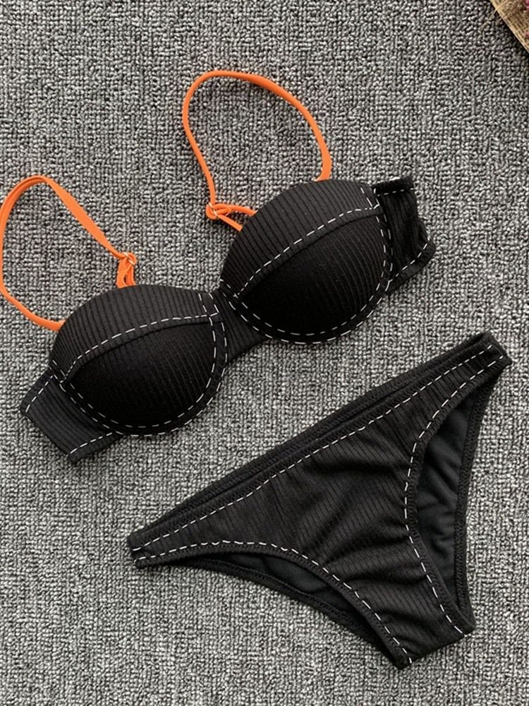 Maillot De Bain Patchwork Sexy À Blocs De Couleurs Pour Femmes