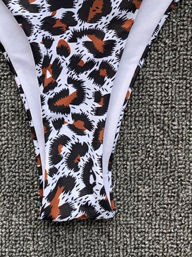 Maillot De Bain Sexy Léopard À Lacets Pour Femmes