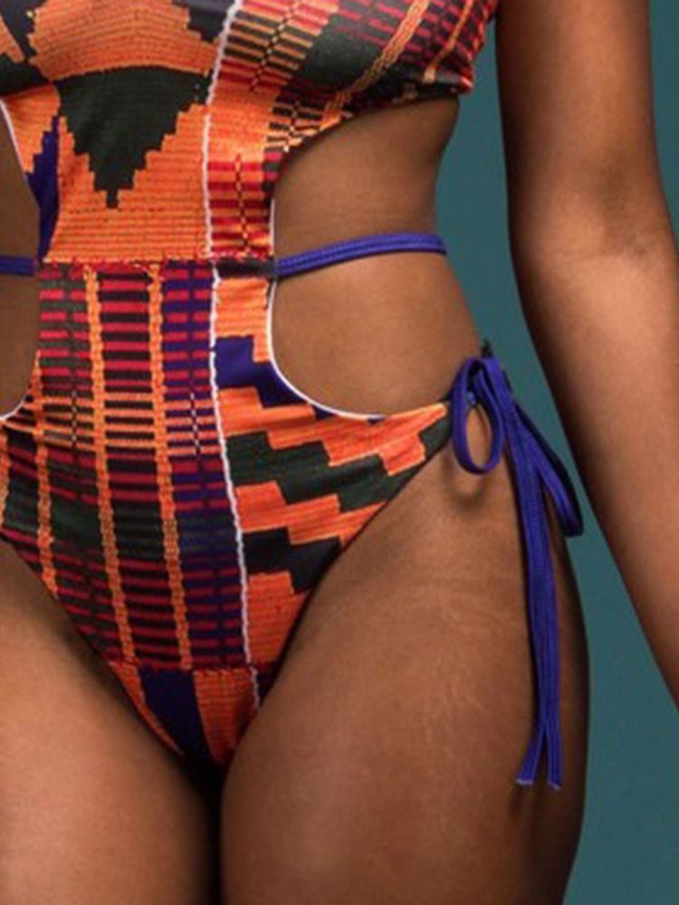 Maillot De Bain Une Pièce Géométrique Imprimé Pour Femme