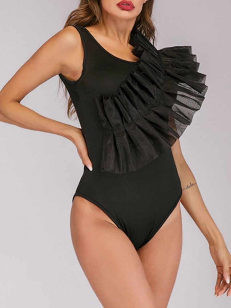 Maillot De Bain Une Pièce En Patchwork Uni Pour Femme