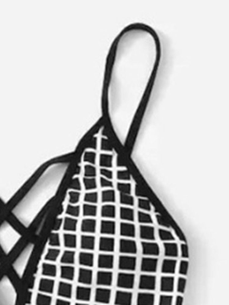 Maillot De Bain Une Pièce Skmpy À Carreaux Pour Femmes