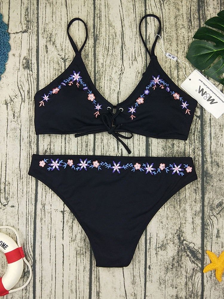 Maillots De Bain À Broderies Occidentales Florales Pour Femmes