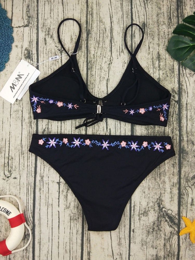 Maillots De Bain À Broderies Occidentales Florales Pour Femmes