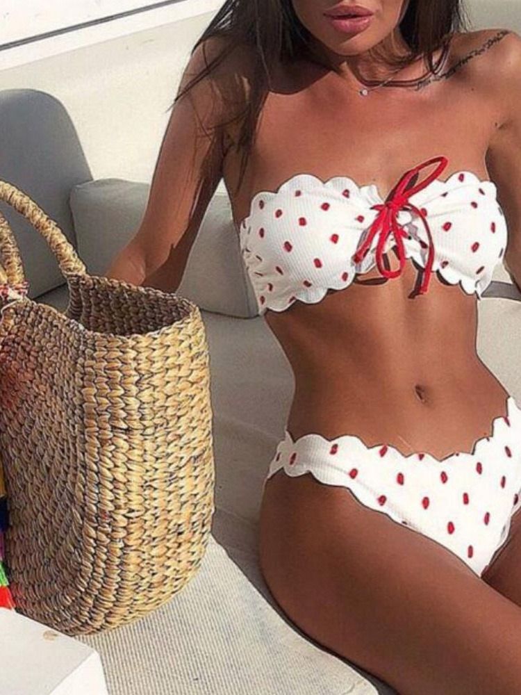 Maillots De Bain Sexy À Pois Bowknot Pour Femmes