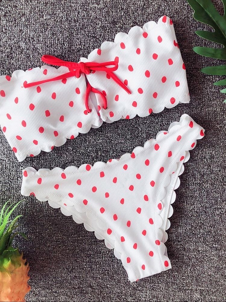 Maillots De Bain Sexy À Pois Bowknot Pour Femmes