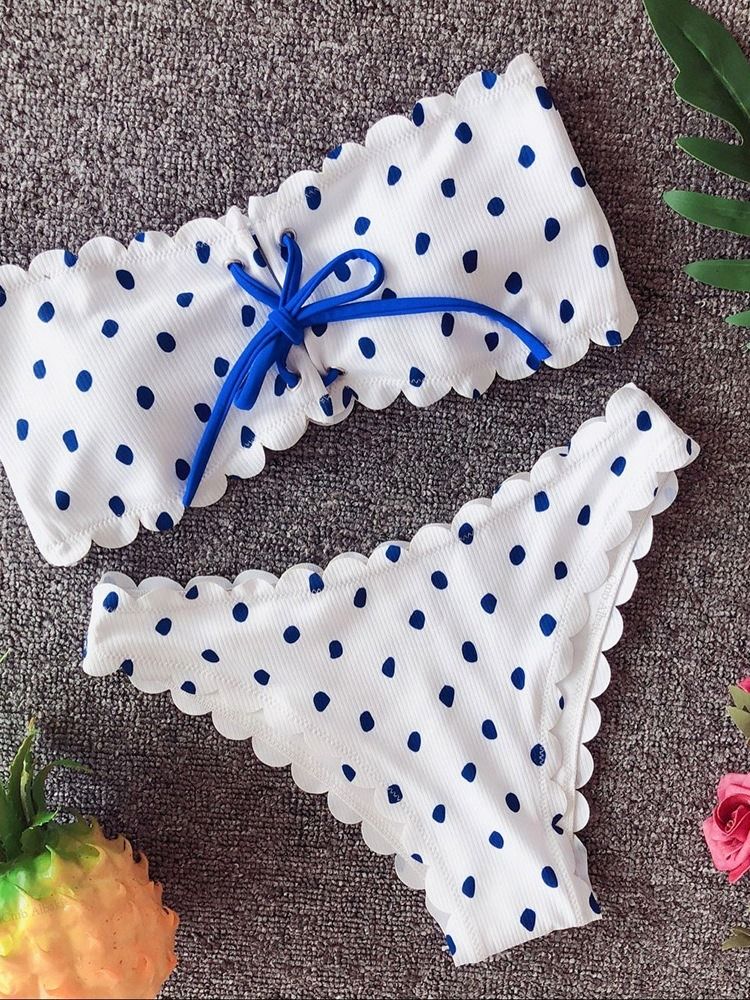 Maillots De Bain Sexy À Pois Bowknot Pour Femmes