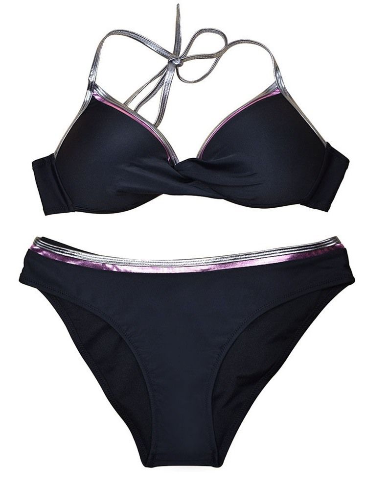 Micro Bikini À Lacets Color Block Pour Femmes