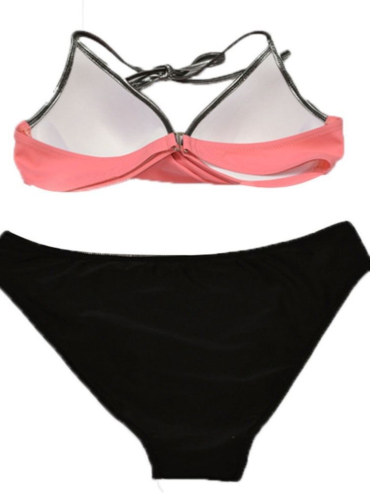 Micro Bikini À Lacets Color Block Pour Femmes