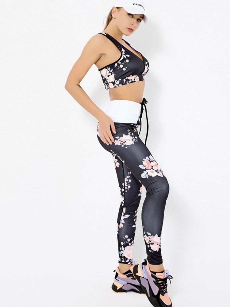 Ensemble De Vêtements De Sport Pour Femmes À Séchage Rapide Et Imprimé Floral