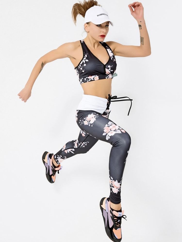 Ensemble De Vêtements De Sport Pour Femmes À Séchage Rapide Et Imprimé Floral