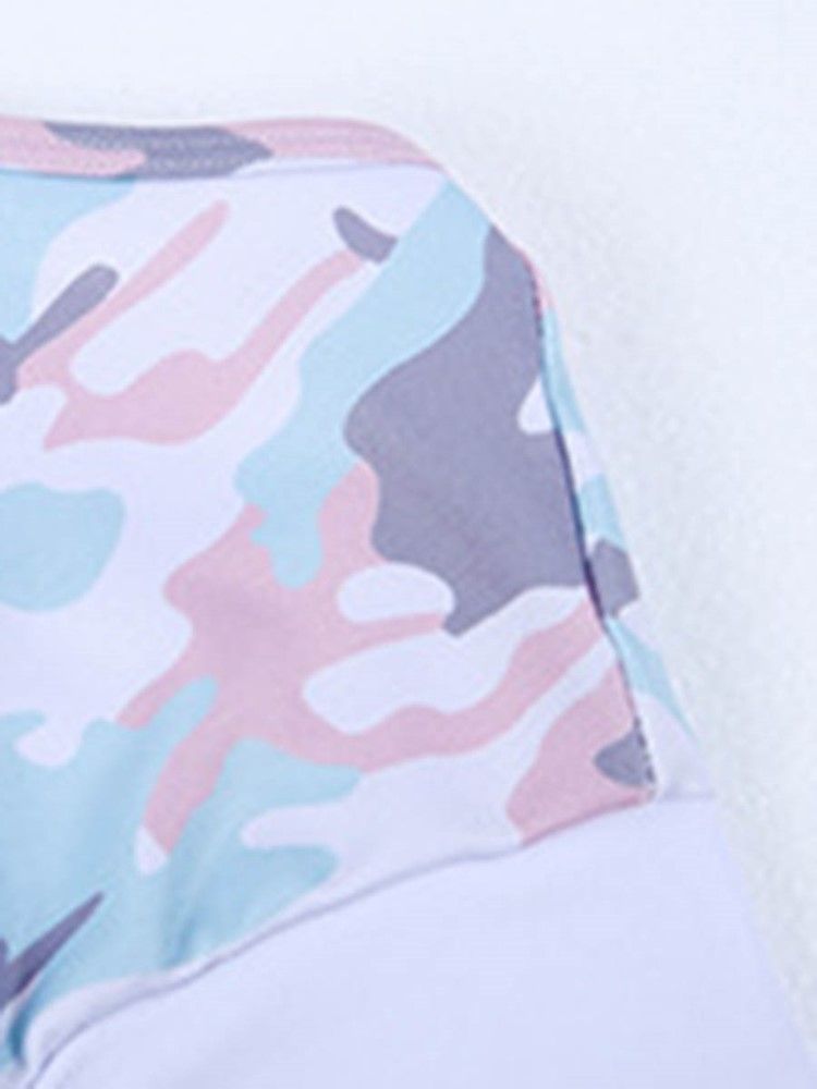 Ensembles De Sport Complets En Patchwork De Camouflage Anti-transpiration Pour Femmes