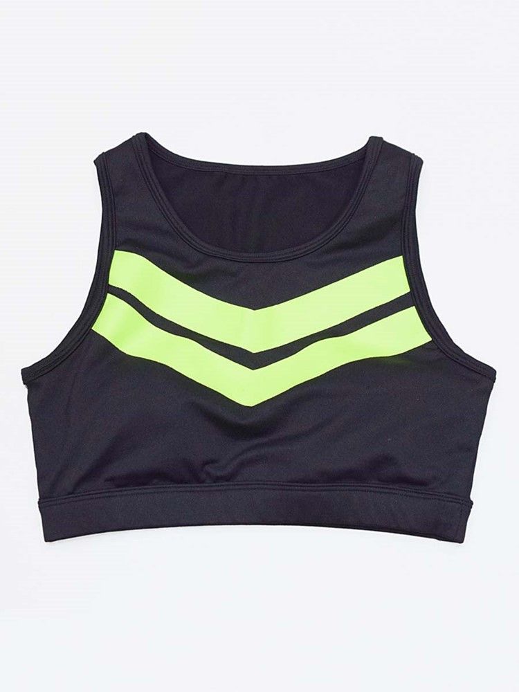 Ensembles De Sport Sans Manches Pour Femmes Patchwork Color Block Anti-sweat Yoga