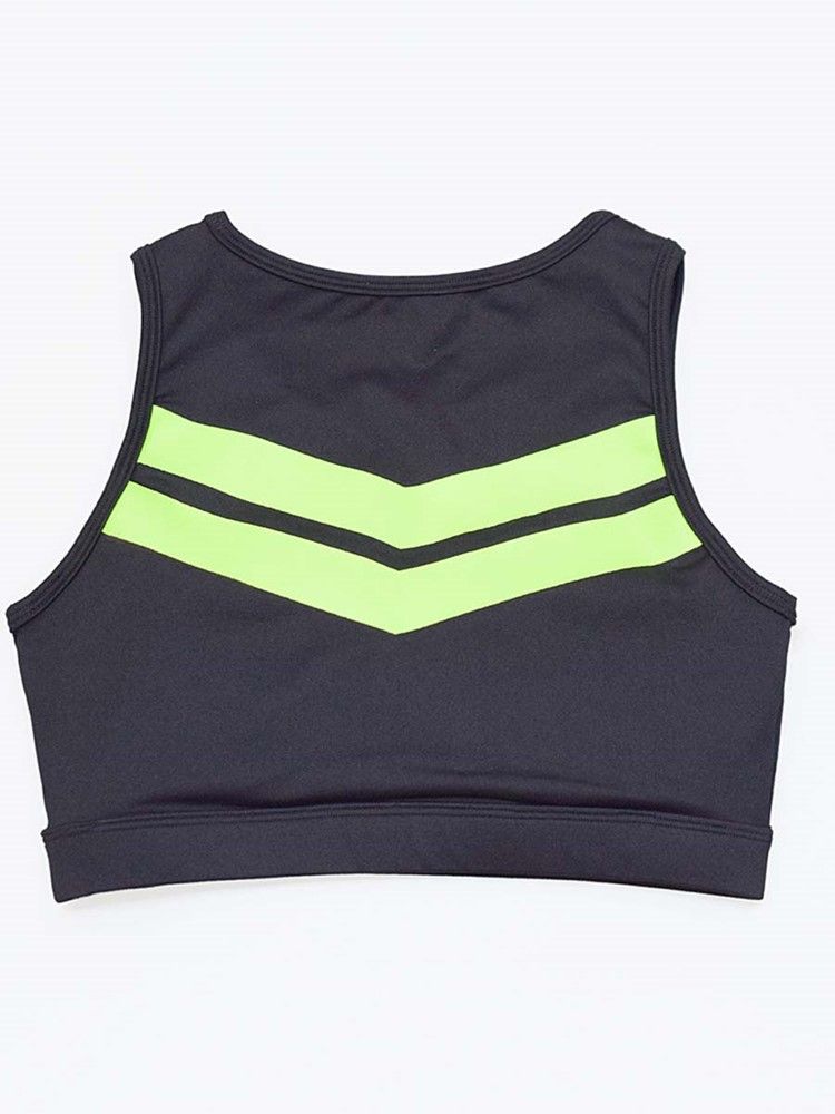 Ensembles De Sport Sans Manches Pour Femmes Patchwork Color Block Anti-sweat Yoga