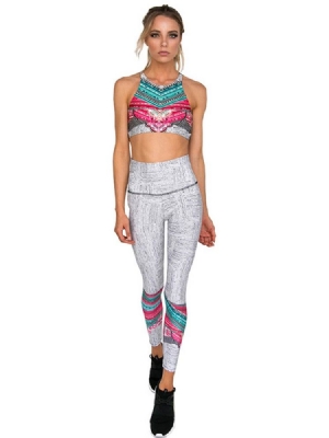 Ensembles De Sport Sans Manches Patchwork Anti-transpiration Color Block Pour Femmes