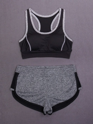 Ensembles De Sport De Yoga Sans Manches À Séchage Rapide Pour Femmes Patchwork Color Block