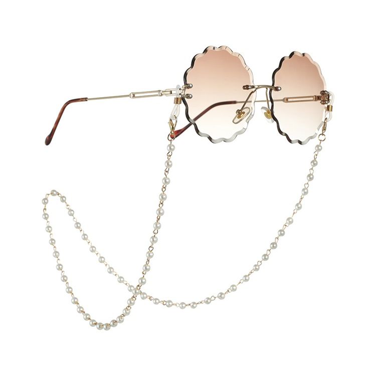 Chaîne De Lunettes À Gouttes D'eau À Perles Simples À La Mode Pour Femmes Corde À Lunettes De Soleil Antidérapante À Cou Suspendu