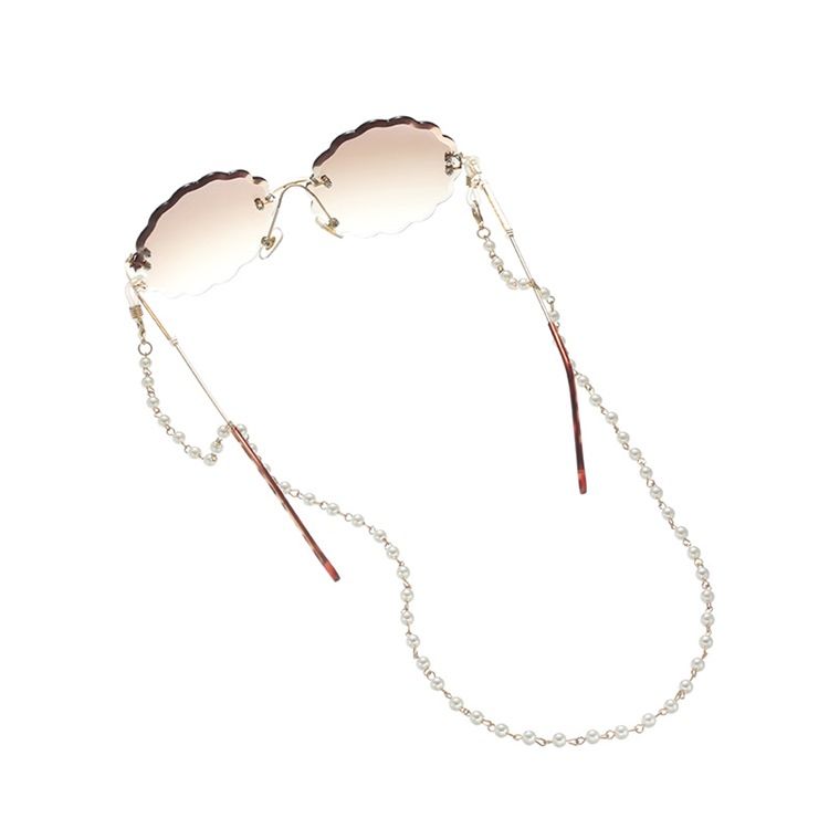 Chaîne De Lunettes À Gouttes D'eau À Perles Simples À La Mode Pour Femmes Corde À Lunettes De Soleil Antidérapante À Cou Suspendu