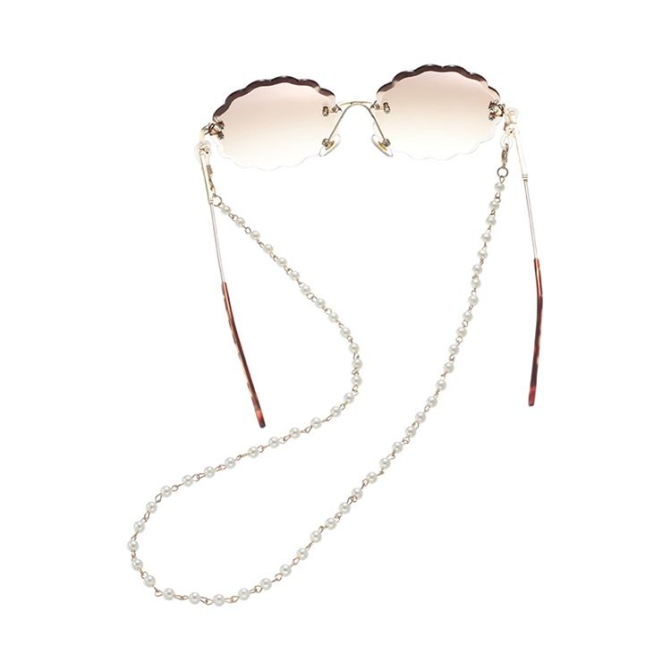 Chaîne De Lunettes À Gouttes D'eau À Perles Simples À La Mode Pour Femmes Corde À Lunettes De Soleil Antidérapante À Cou Suspendu