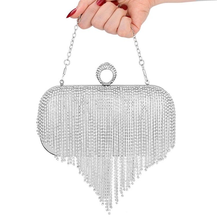 Franges Strass Pochettes Rectangle Polyvalentes Sacs De Soirée